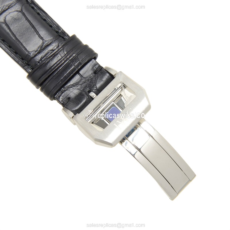 IWC Portuguese IW371447 Replica - Automatic - Stainless Steel - Black Dial - Alligator Black Clasp - View 4