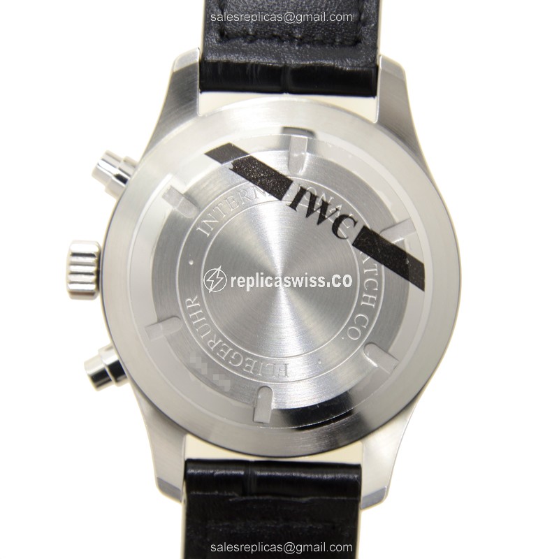 IWC PILOTS Replica - Automatic - Black Dial - Steel Case - Black Alligator Strap - View 3