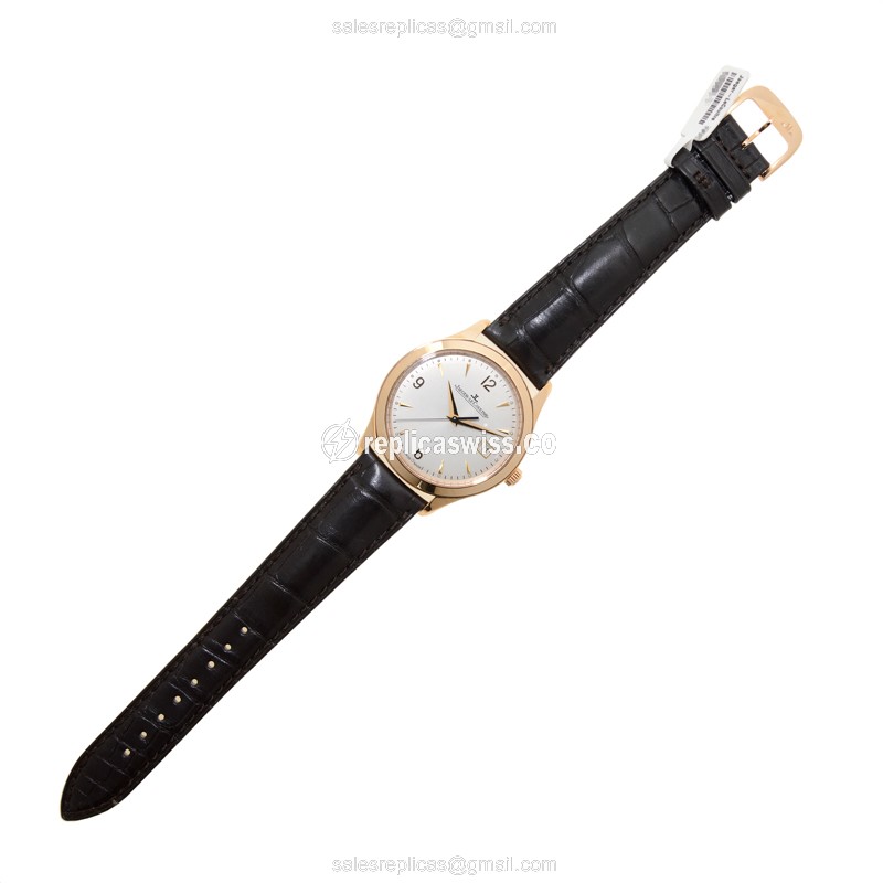 Jaeger-Lecoultre Q1542520 Replica - Ultra Thin - Automatic - 18kt Rose Gold - Silver Dial - Brown Alligator Strap - View 2