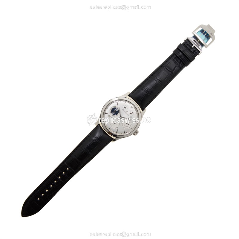 Jaeger-Lecoultre Q1618420 Replica - Manual - Stainless Steel - Silver Dial - Black Alligator Strap - View 2