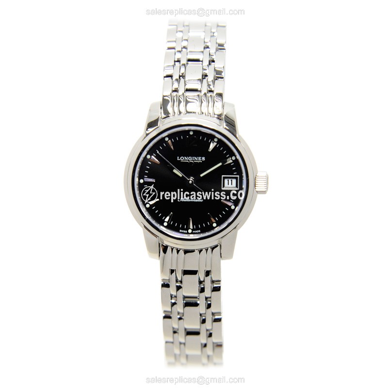 Longines SAINT IMIER Auto - Black Dial - Steel Case - Silver Strap - View 2