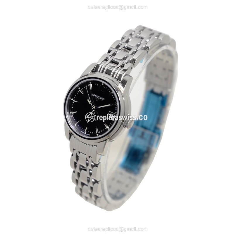 Longines SAINT IMIER Auto - Black Dial - Steel Case - Silver Strap - View 3