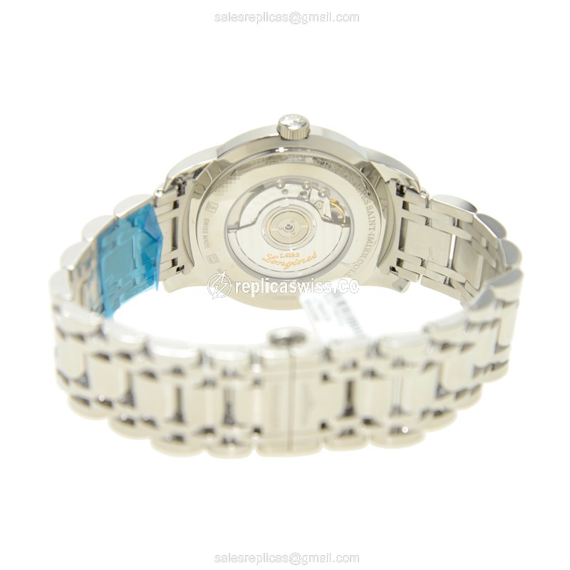 Longines SAINT IMIER Replica - Automatic - Steel Case - Black Dial - Silver Steel Strap - View 4