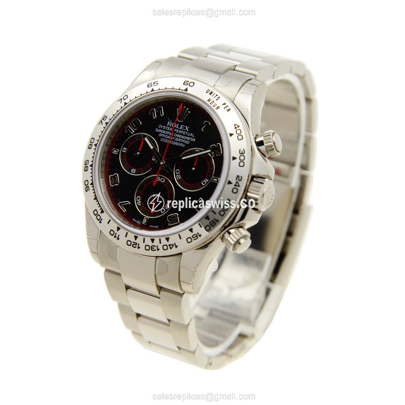 Rolex Daytona Replica - Automatic - 18kt Gold Case - Black Dial - Silver Clasp - View 3
