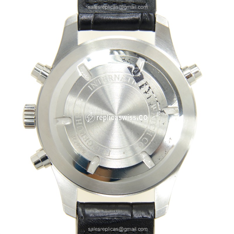 IWC PILOTS Replica - Automatic - Stainless Steel - Black Dial - Alligator Black Clasp - View 3