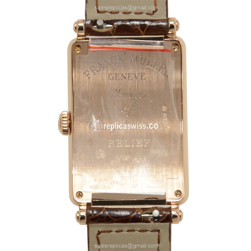 Franck Muller 952 QZ REL MOP D 5N Long Island - Quartz - Rose Gold Case - Diamond Accents - White Dial - View 3
