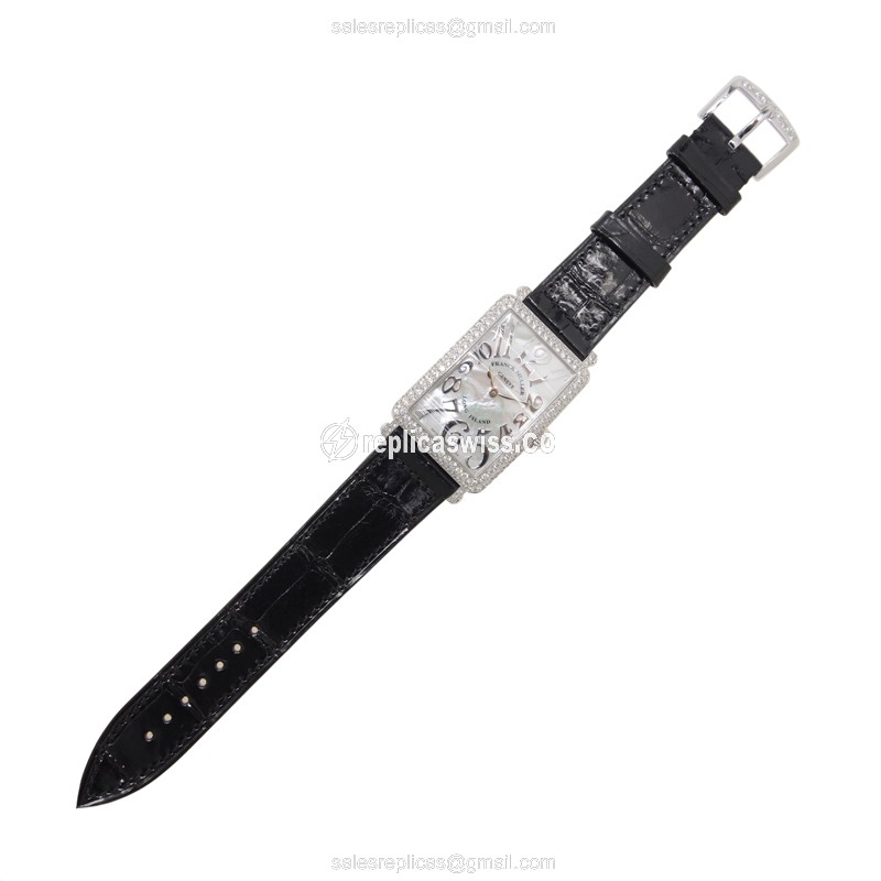 Franck Muller 952 QZ Replica - Quartz - 18kt White Gold - Diamond Dial - Buckle Clasp - View 2
