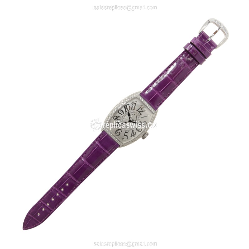 Franck Muller Cintree Curvex Watch - Auto - Silver - Purple - View 2