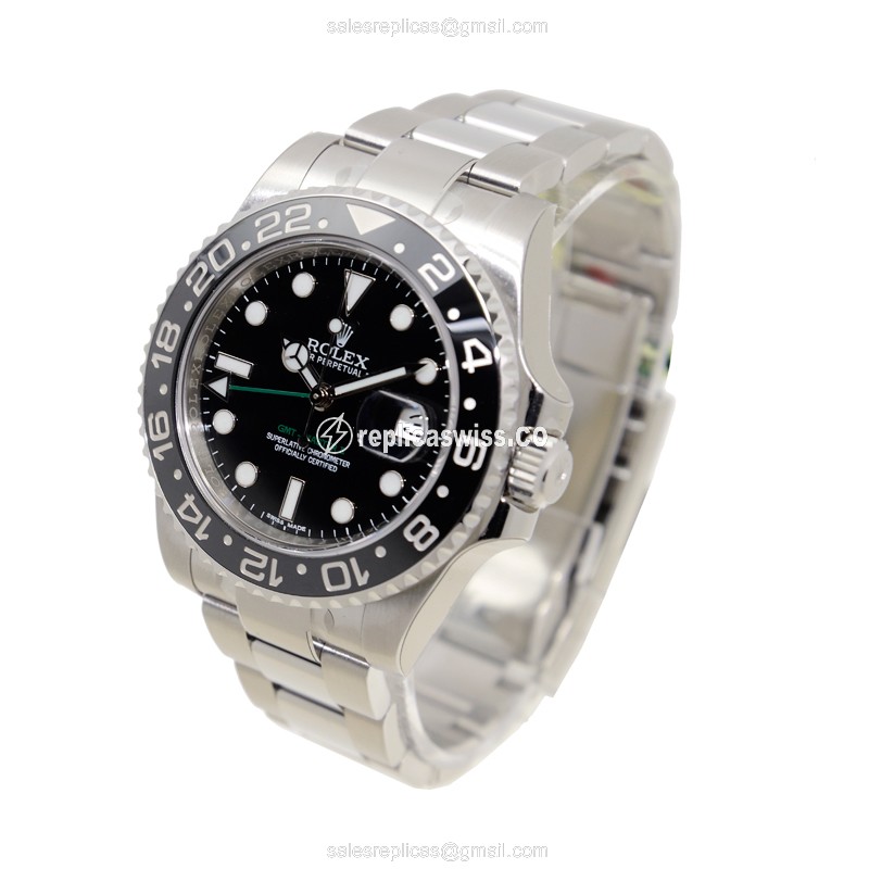 Rolex 116710LN Replica - Automatic | Steel Case | Black Dial | Silver Clasp | Steel Strap - View 3