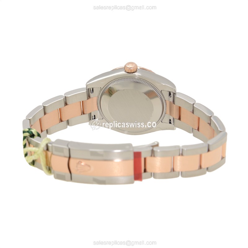 Rolex Datejust Replica - Automatic - 18kt Rose & Steel - Brown Dial - Silver Clasp - View 4