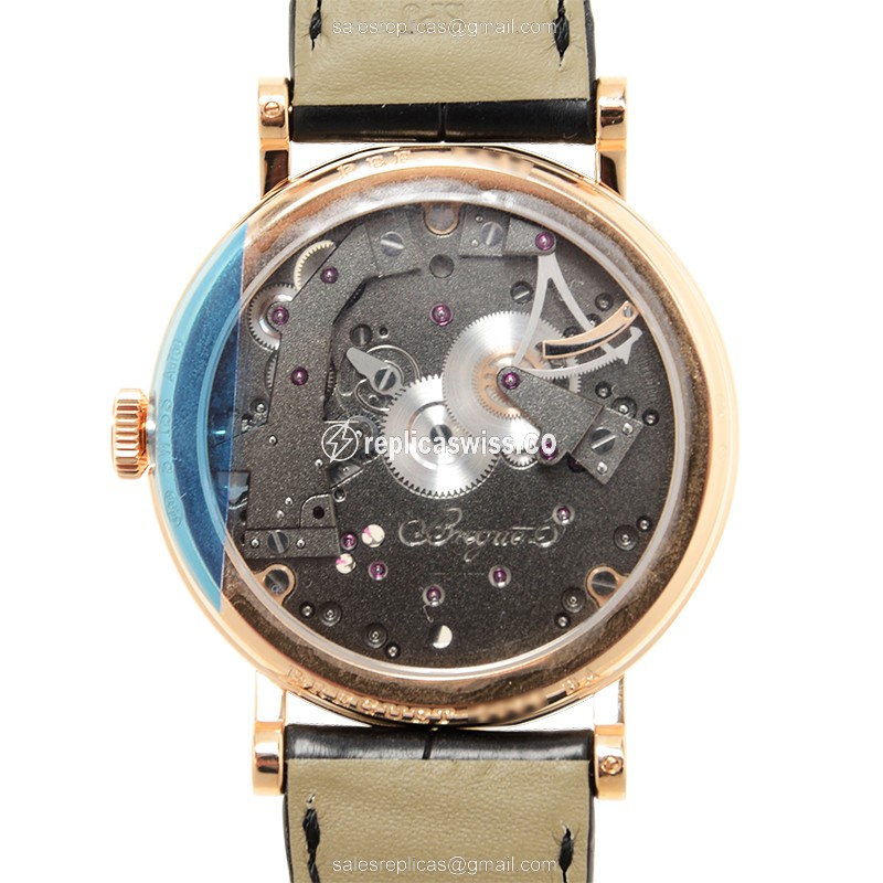 Breguet 7057BR Tradition - Manual Wind - 18kt Rose Gold - Gray Dial - Black Alligator Strap - View 3