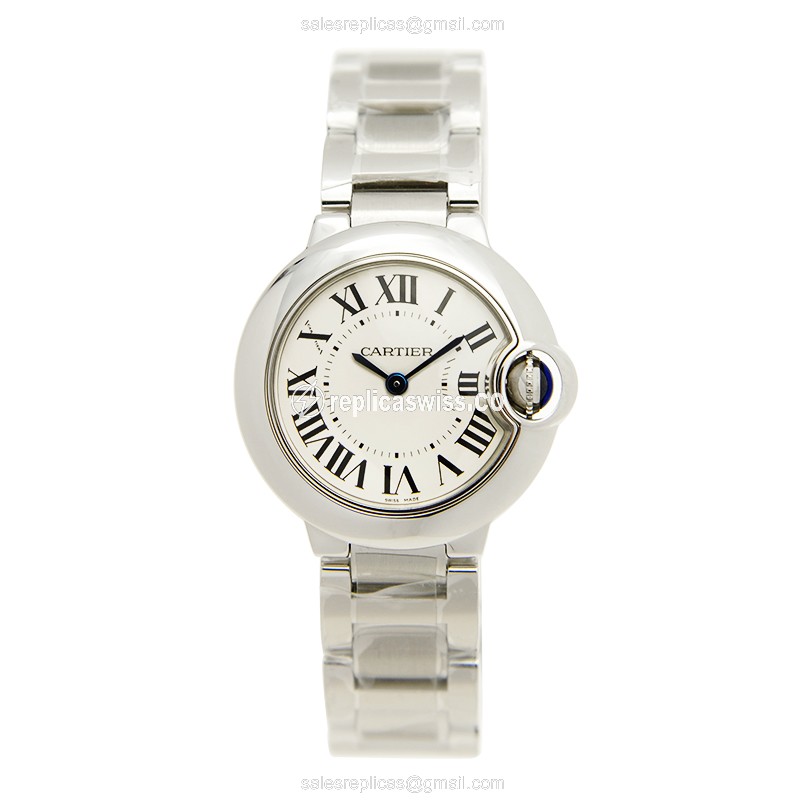 Cartier Ballon Bleu Replica - Quartz - Steel - Silver Dial - Steel Band - View 2