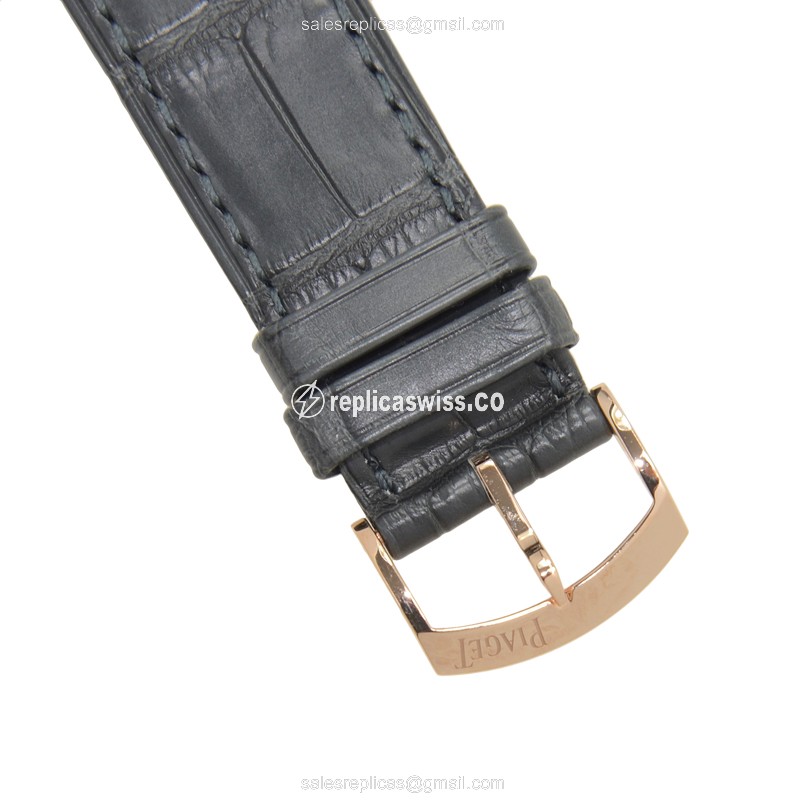 Piaget ALTIPLANO Replica - Automatic - 18kt Rose Gold - Dark Grey Dial - Black Alligator Strap - View 4
