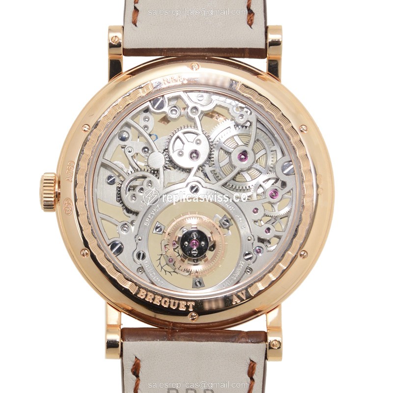 Breguet 5335BR/42/9W6 Classique Complications - Manual - 18kt Rose Gold - Silver Dial - Brown Alligator Strap - View 3