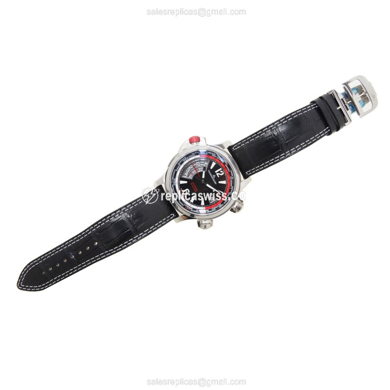 Jaeger-Lecoultre Q1778470 Replica - Ultra Thin - Automatic - Titanium Case - Black Dial - Alligator Strap - View 2