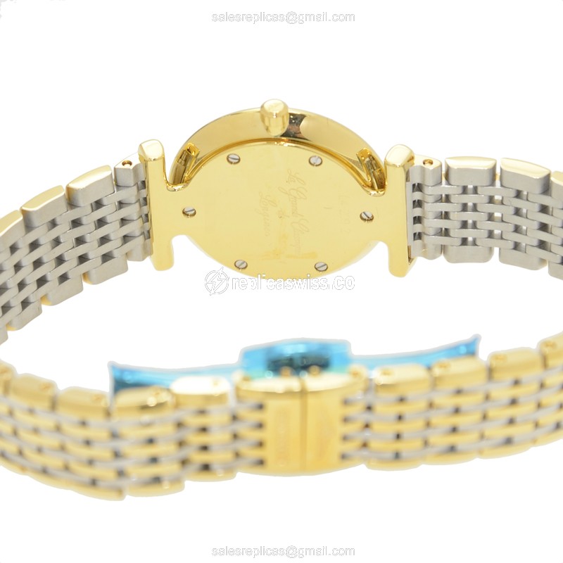 Longines LA GRANDE Quartz PVD Gold - White Dial - Gold Strap - Clasp - View 4