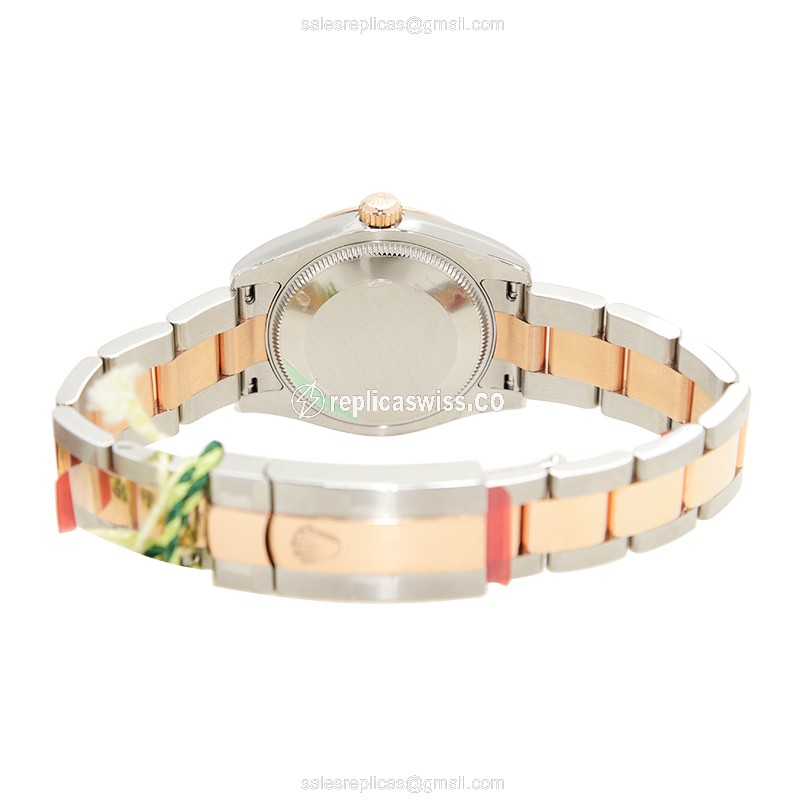Rolex Lady Datejust Replica - Automatic - Pink Dial on 18kt Gold & Steel Case - View 4
