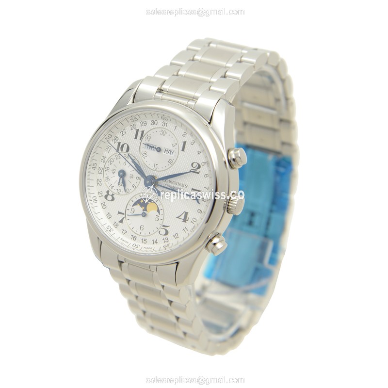 Longines L2.673.4.78.6 Replica - Automatic - Silver Dial - Steel Case, Clasp - View 3