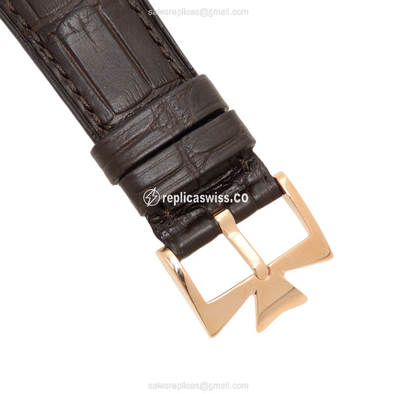 Vacheron Constantin 82172/000R-9382 TRADITIONNELLE - Manual Wind - 18kt Rose Gold - White Dial - Brown Alligator Strap - View 4