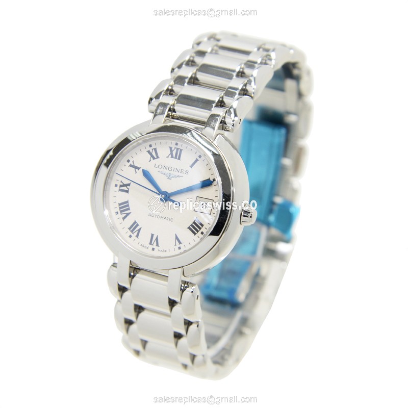 Longines Prima Luna Replica - Automatic - Steel Case, Silver Dial, Steel Strap - View 3