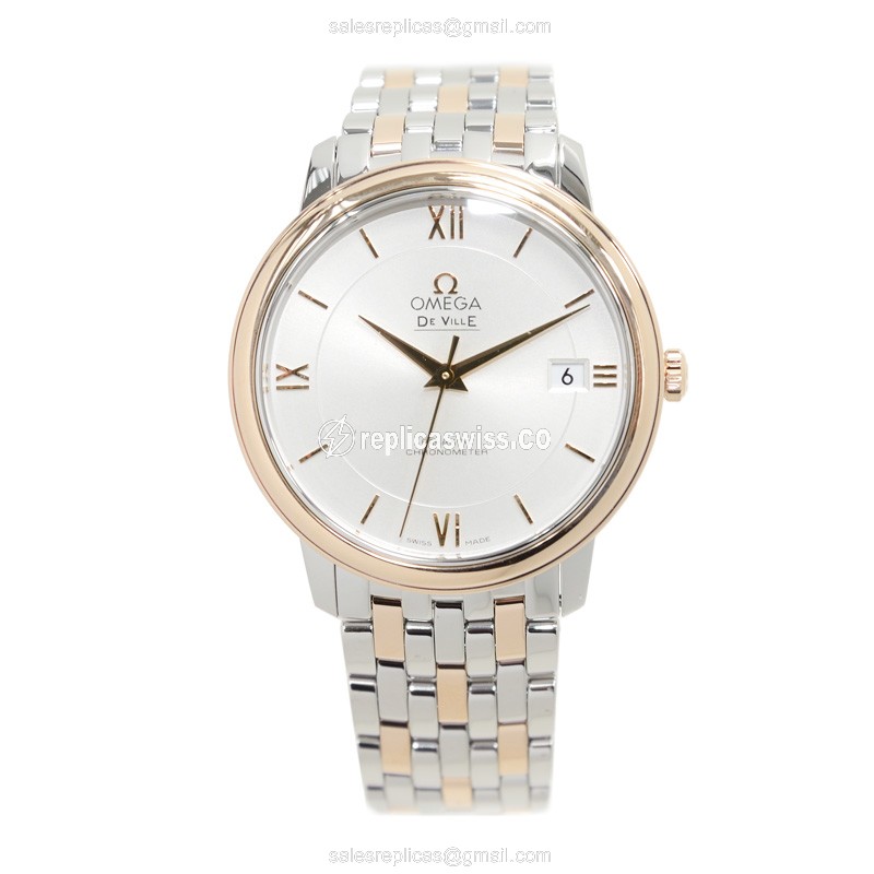 Omega Replica DE VILLE - 18kt Rose & Steel - Automatic Movement - Silver Dial - View 2