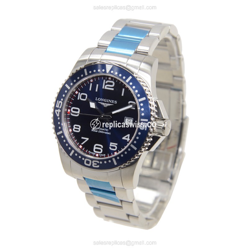 Longines Conquest Replica - Automatic - Steel Case - Blue Dial, Silver Clasp - View 3