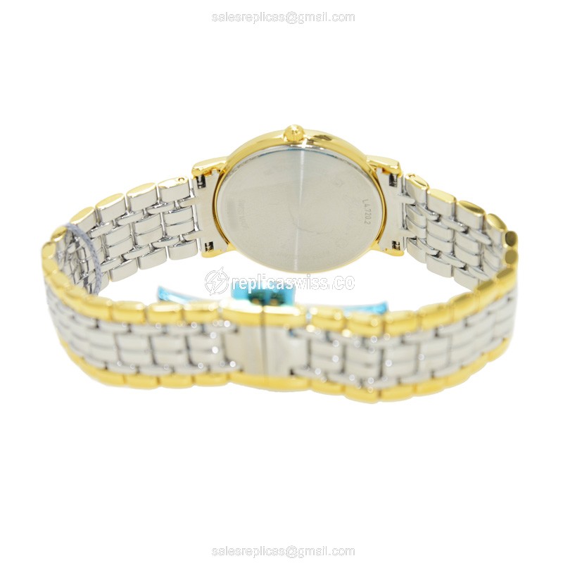 Longines Presence Replica - Quartz - PVD Gold - White Dial, Silver Strap - View 4
