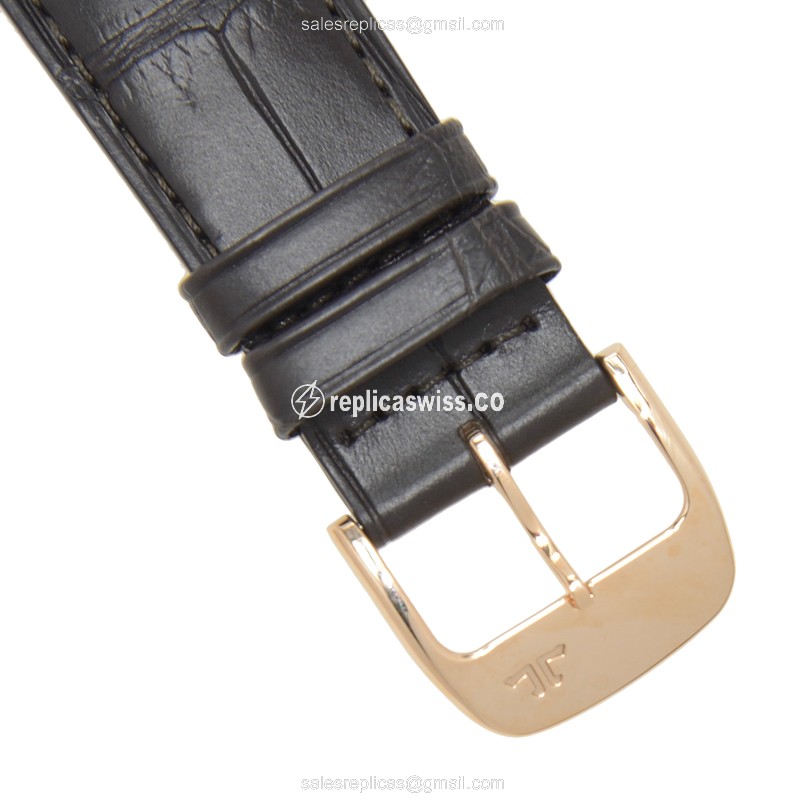 Jaeger-Lecoultre Q1282510 Replica - Ultra Thin - Automatic - 18kt Rose Gold Case - Gold Dial - Black Alligator Strap - View 4