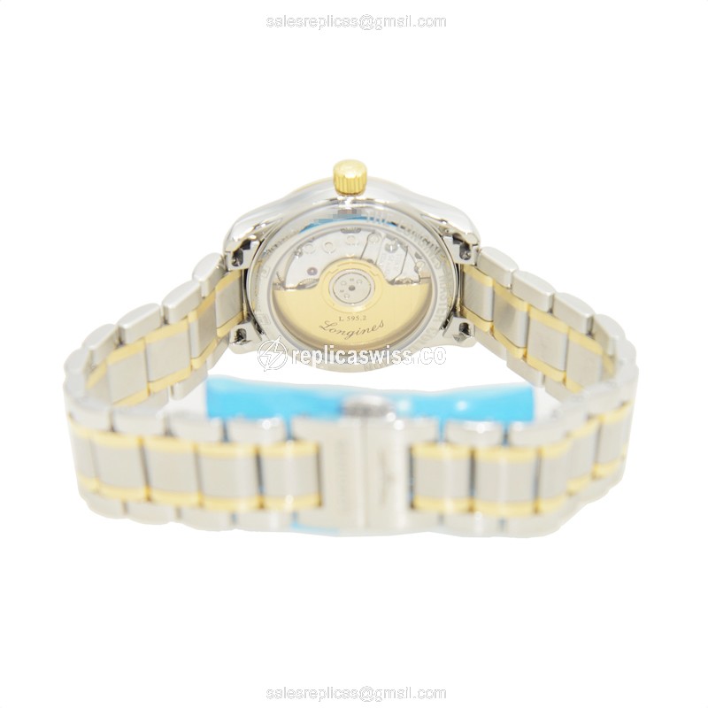 Longines L2.128.5.37.7 Replica - Automatic - 18kt Gold & Steel - Silver Dial - View 4