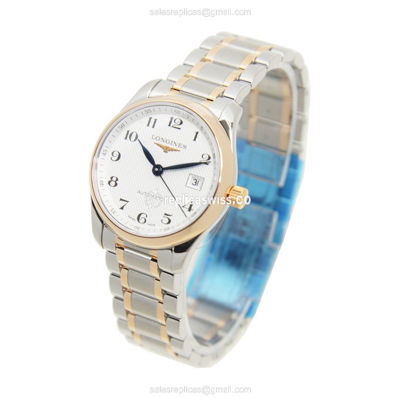 Longines Master Replica - Automatic - 18kt Gold & Steel - Silver Dial - View 3