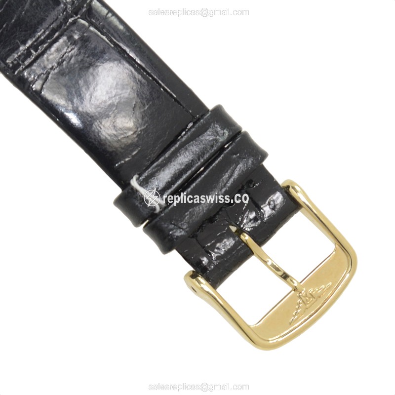 Longines L4.512.2.87.2 Replica - Quartz - 18kt Gold Case - White Dial, Leather Strap - View 4