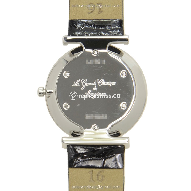 Rolex L4.512.4.11.2 Replica - Quartz - Steel Case - White Dial, Black Alligator Strap - View 3