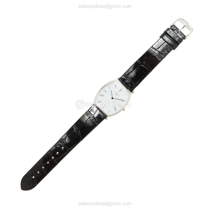 Longines LA GRANDE Replica - Quartz - Steel Case - White Dial, Leather Strap - View 2