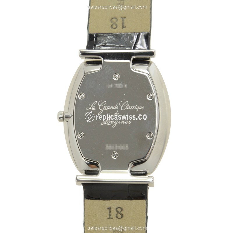Longines LA GRANDE Replica - Quartz - Steel Case - White Dial, Leather Strap - View 3