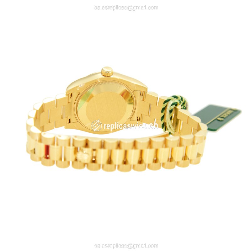 Rolex Lady Datejust Replica - Automatic - Gold Dial on Gold Strap - View 4
