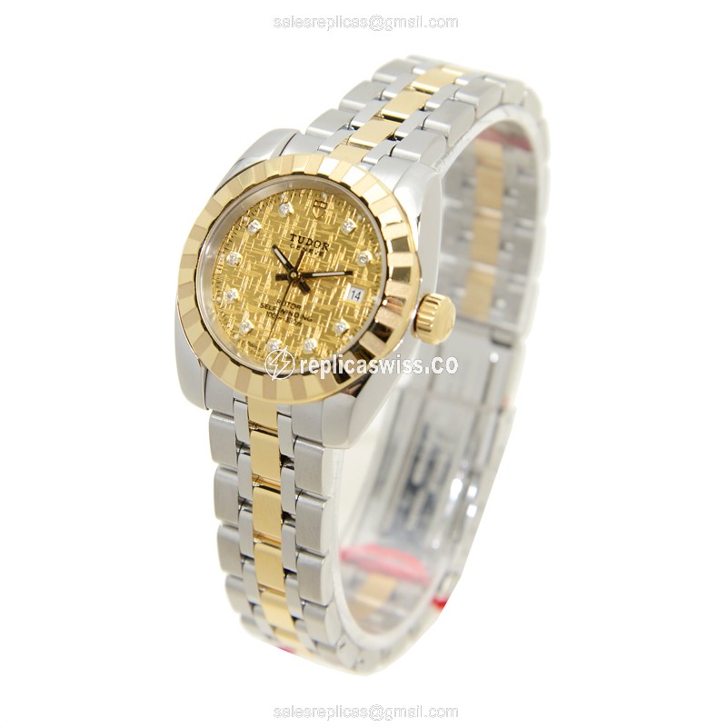 Tudor Classic Replica - Automatic - Gold Dial - Steel Strap - View 3