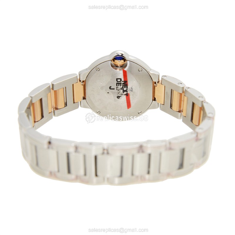 Cartier Ballon Bleu Quartz - Pink Dial - 18kt Steel - Silver Strap - View 4