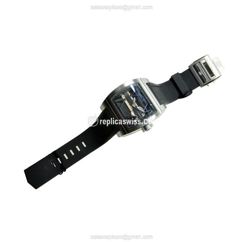 Corum 107.101.04-F371 BRIDGE Manual - Titanium Case - Black Dial - Rubber Strap - View 2