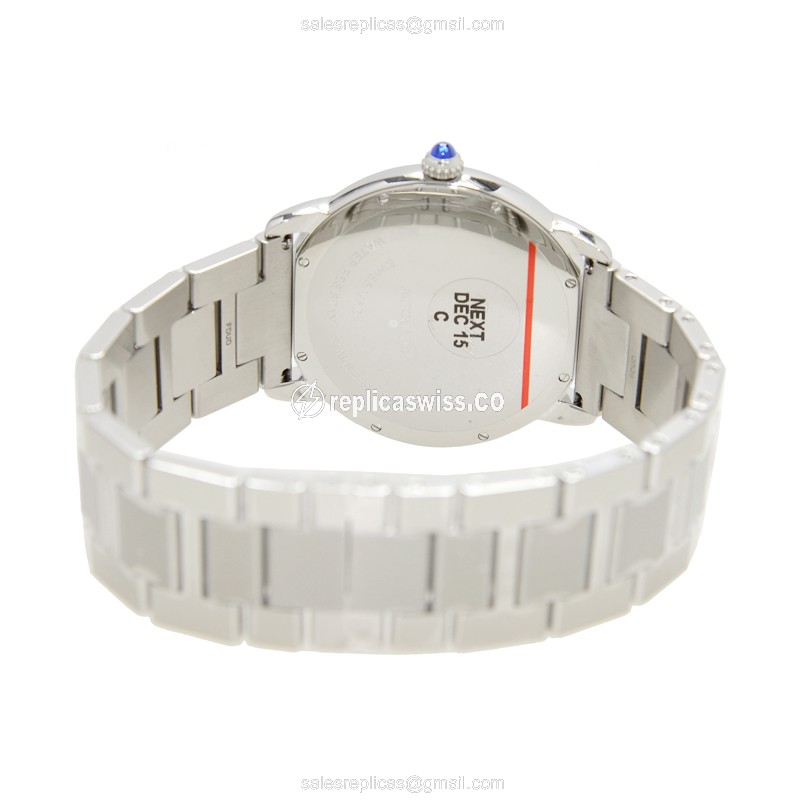 Cartier RONDE SOLO Automatic Steel White Dial Clasp Silver Strap - View 4