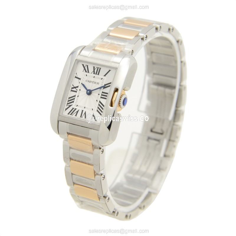 Replica Cartier Tank Automatic - Steel - White Dial - Silver - View 3
