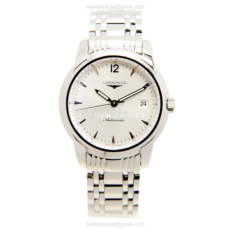 Longines Saint Imier Replica - Automatic - Silver Case, Sapphire Crystal - Steel Strap - View 2