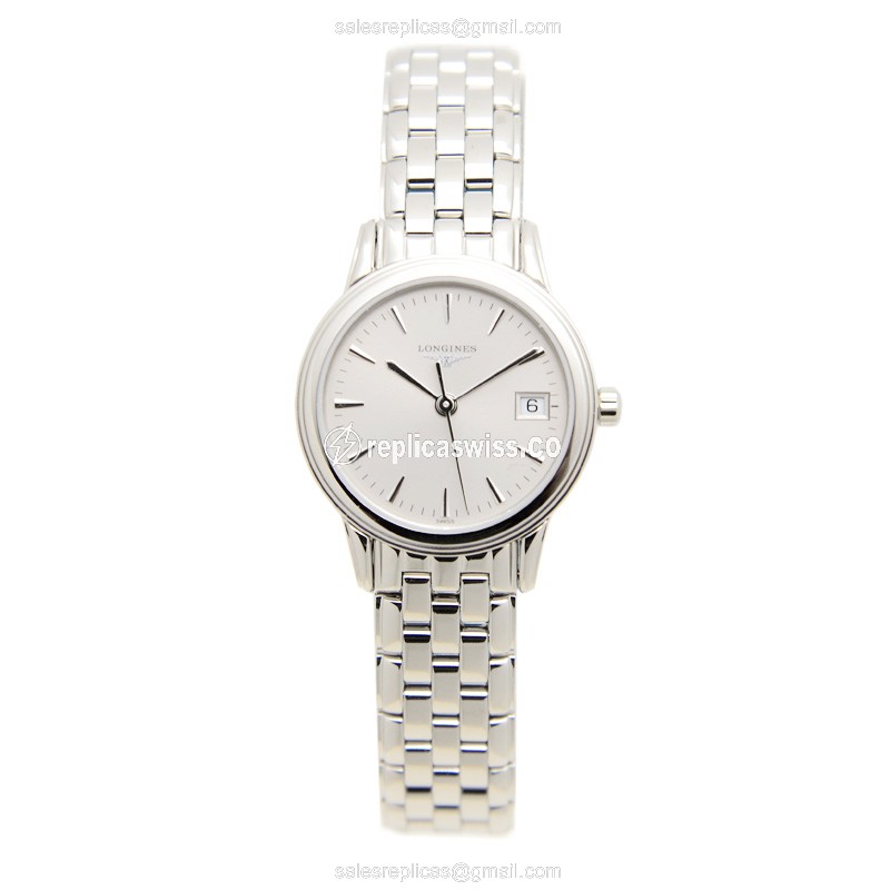 Longines L4.216.4.72.6 Replica - Quartz - Silver Case, Dial - Steel Clasp & Strap - View 2