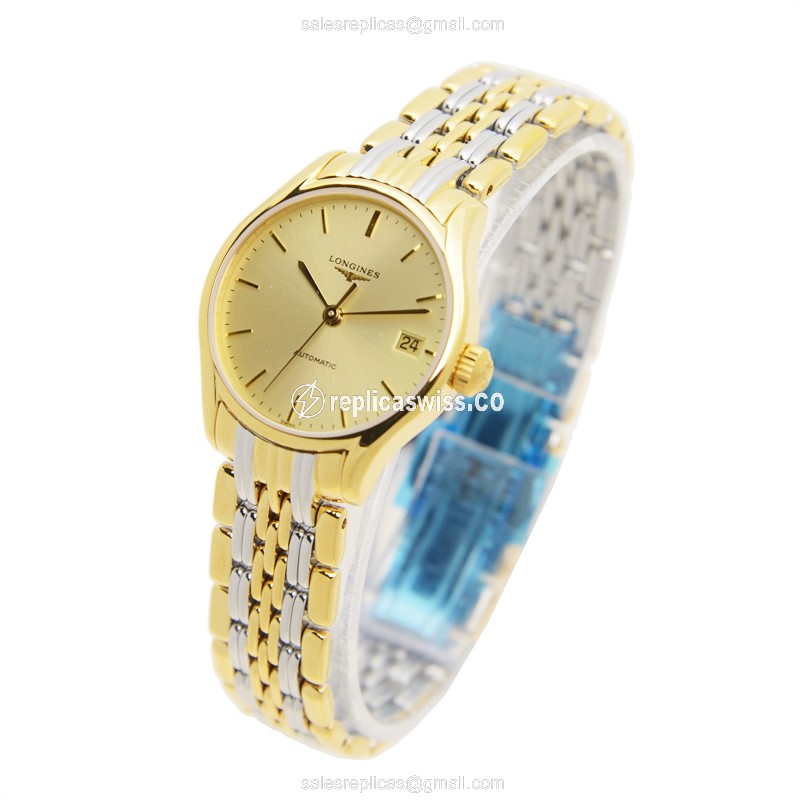 Longines Lyre Replica - Gold PVD - Automatic - Gold Case - Gold Strap - View 3