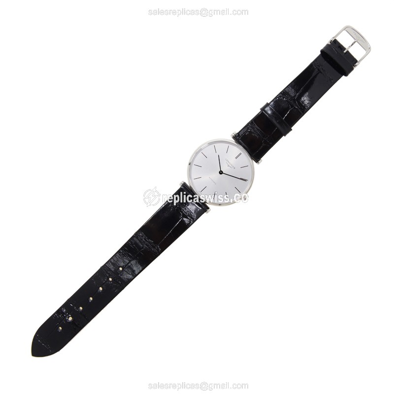 Longines LA GRANDE Replica - Automatic - Steel Case, Silver Dial - Alligator Buckle - View 2