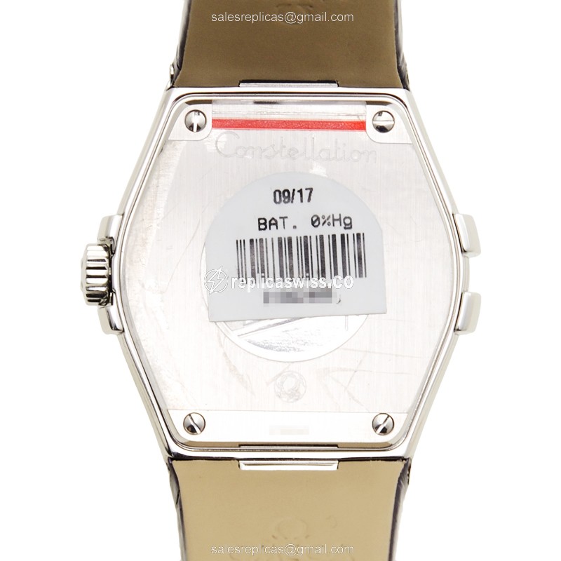 Omega Constellation Quartz - Purple Dial - Leather Strap - Steel Case - Sapphire Crystal - Clasp - View 4