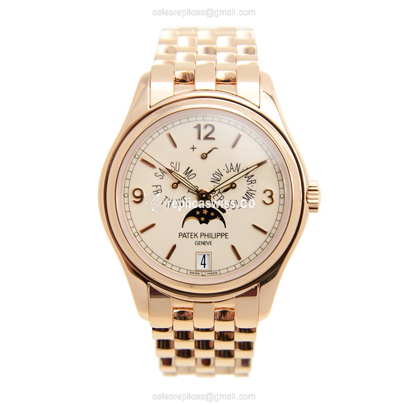 Patek Philippe 5146/1R-001 Complications - Automatic - 18kt Rose Gold - White Dial - View 2