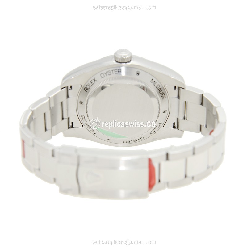 Rolex 116400WT MILGAUSS Auto - White Dial - Steel Case - Silver Strap - View 4