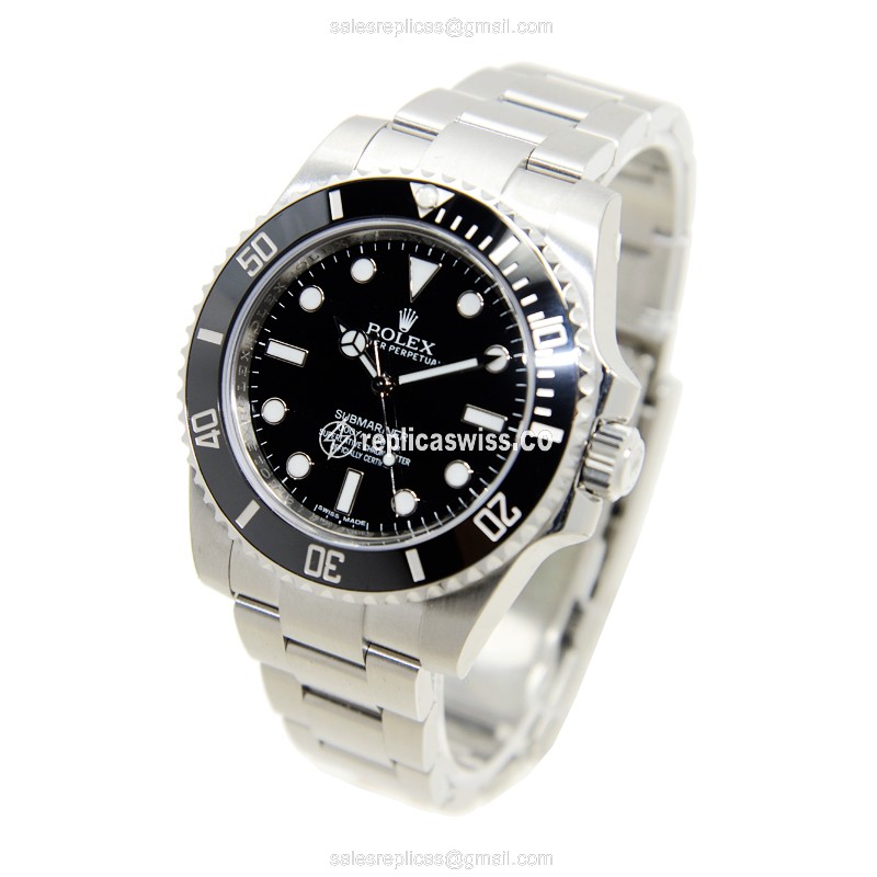 Rolex Submariner Replica - Automatic - Steel - Black Dial - Silver Strap - View 3
