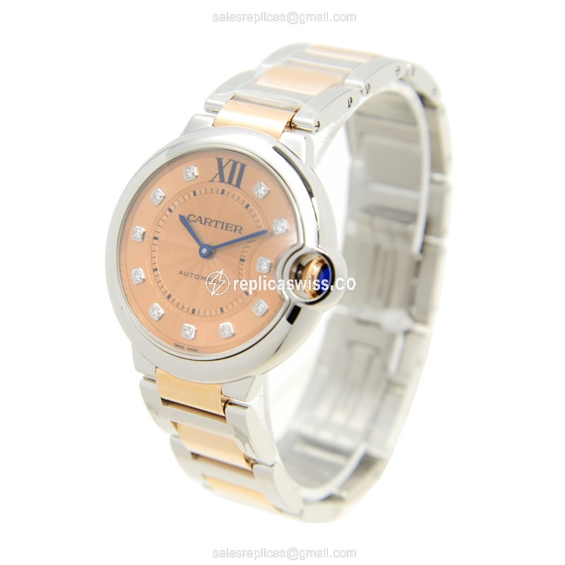 Cartier Ballon Bleu Replica - Automatic - Steel - Pink Dial - View 3