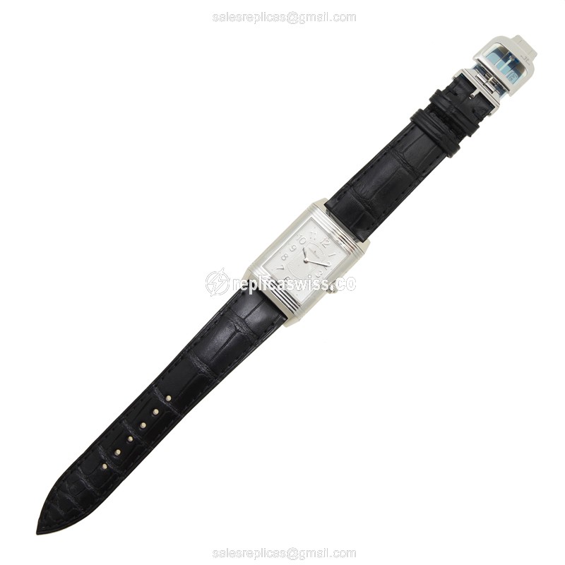 Jaeger-Lecoultre Q3308421 REVERSO Manual - Steel Case - Silver Dial - Black Alligator Strap - View 2